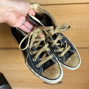 Gold Rhinestone Converse High Tops ⭐️⭐️